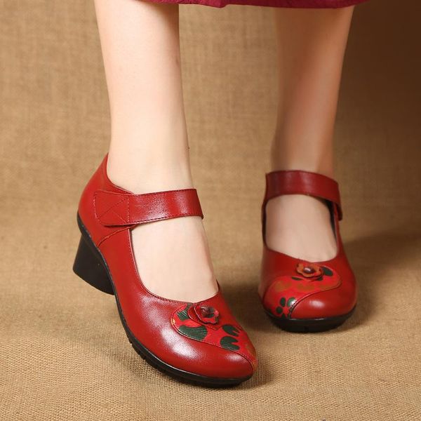ethnic style genuine leather women shoes with thick heels mother cow soft outsole sandals pumps dress, Black
ethnic style genuine leather women shoes with thick heels mother cow soft outsole sandals pumps dress, Black
