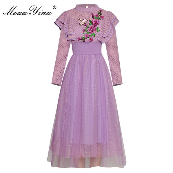 fashion designer runway dress spring autumn women's dress ruffles long sleeve beading sequin embroidery slim dresses 210524, Black;gray
fashion designer runway dress spring autumn women's dress ruffles long sleeve beading sequin embroidery slim dresses 210524, Black;gray