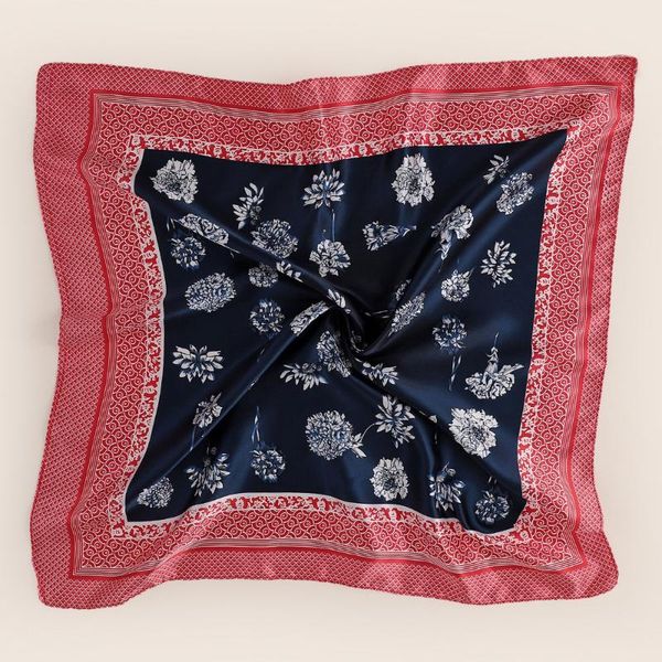 scarves spring and summer printed rose small square scarf decorative silk women's clothes match temperament workplace, Blue;gray
scarves spring and summer printed rose small square scarf decorative silk women's clothes match temperament workplace, Blue;gray