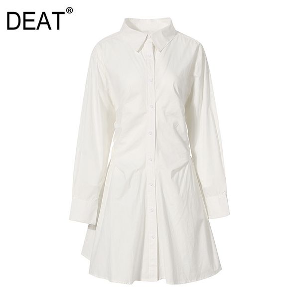 women white asymmetrical folds a-line single breasted dress round neck long sleeve slim fashion tide summer 7e7925 210421, Black;gray
women white asymmetrical folds a-line single breasted dress round neck long sleeve slim fashion tide summer 7e7925 210421, Black;gray