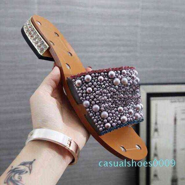 est women's rhinestone low-heel slippers pearl designer work summer sandals dr classic trend fashion big size 4, Black
est women's rhinestone low-heel slippers pearl designer work summer sandals dr classic trend fashion big size 4, Black