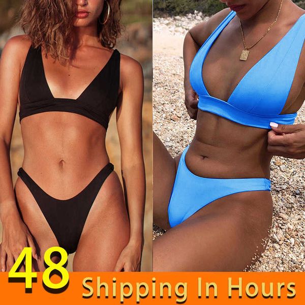swimwear solid color bikinis v neck bathing suits mujer 2 piece micro thong 2021 swimsuit women halter bikini set brazilian biquini, White;black
swimwear solid color bikinis v neck bathing suits mujer 2 piece micro thong 2021 swimsuit women halter bikini set brazilian biquini, White;black