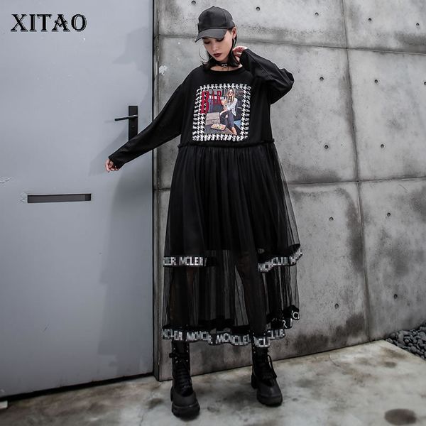 XITAO Tide Mesh Patchwork Midi Dress Letter Print O Neck Long Sleeve Fashion Loose Casual Plus Size Dress Women 2021 ZYQ1947, Black zyq1947
XITAO Tide Mesh Patchwork Midi Dress Letter Print O Neck Long Sleeve Fashion Loose Casual Plus Size Dress Women 2021 ZYQ1947, Black zyq1947