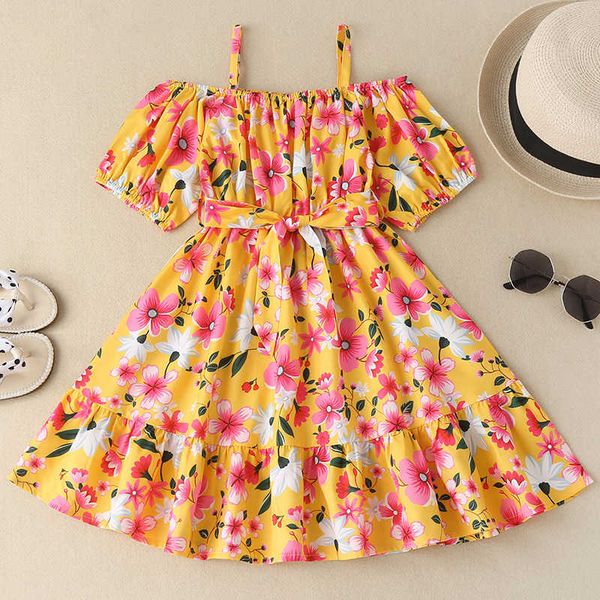new girls' korean pure flower suspender dress summer short sleeve yellow floral girl pleated skirt, Blue
new girls' korean pure flower suspender dress summer short sleeve yellow floral girl pleated skirt, Blue
