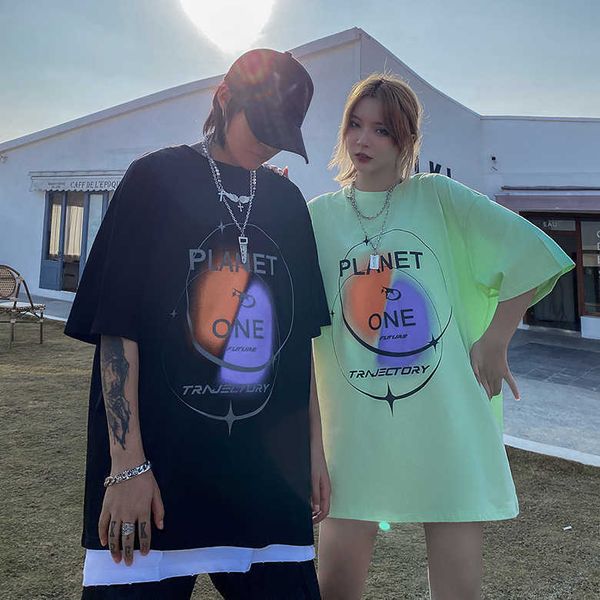 early spring men's hip hop brand high street trendy oversize simple fashion loose short sleeve t-shirt, White;black 
early spring men's hip hop brand high street trendy oversize simple fashion loose short sleeve t-shirt, White;black