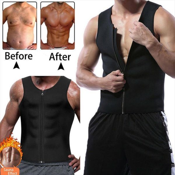 men slimming neoprene body shaper vest for weight loss with zipper waist trainer tank workout shirt, White;black
men slimming neoprene body shaper vest for weight loss with zipper waist trainer tank workout shirt, White;black