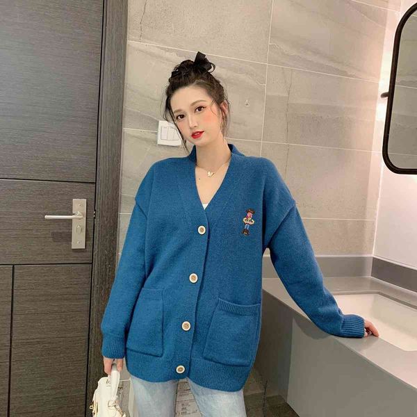 knits clothing cartoon embroidery knitted cardigan women korean style fashion student's coat, White
knits clothing cartoon embroidery knitted cardigan women korean style fashion student's coat, White
