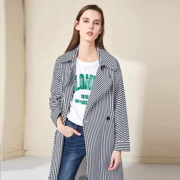 women's trench coats 2021 spring belt korean version of the striped casual women thin windbreaker female long section over knee juzui, Tan;black
women's trench coats 2021 spring belt korean version of the striped casual women thin windbreaker female long section over knee juzui, Tan;black