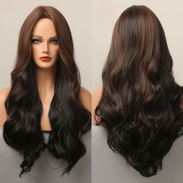 long body wave wigs for black women ombre black golden brown highlight synthetic wigs middle part cosplay party heat resistant
long body wave wigs for black women ombre black golden brown highlight synthetic wigs middle part cosplay party heat resistant