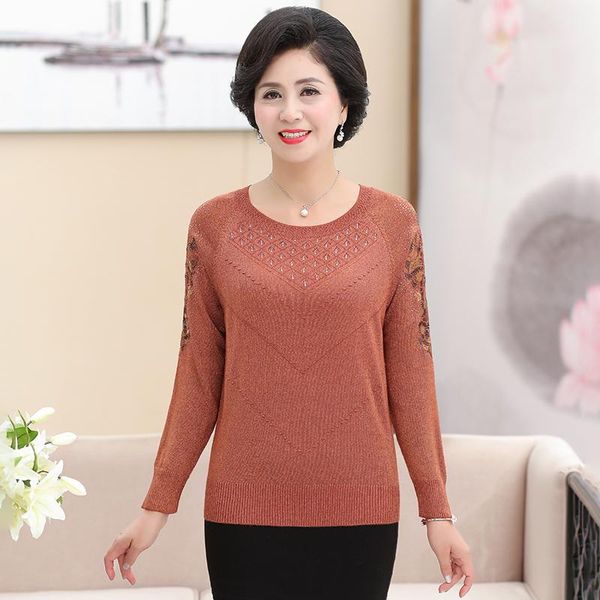 women's sweaters 2021 spring and autumn coat, mother's middle aged long sleeved bottoming shirt, old woman's sweater, 40 year, White;black
women's sweaters 2021 spring and autumn coat, mother's middle aged long sleeved bottoming shirt, old woman's sweater, 40 year, White;black