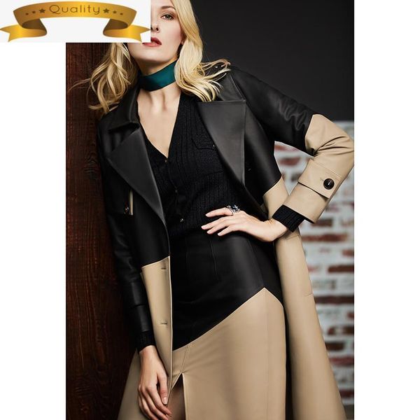 women's leather & faux jacket real women autumn long genuine sheepskin coat elegant female slim contrast jackets ropa, Black
women's leather & faux jacket real women autumn long genuine sheepskin coat elegant female slim contrast jackets ropa, Black