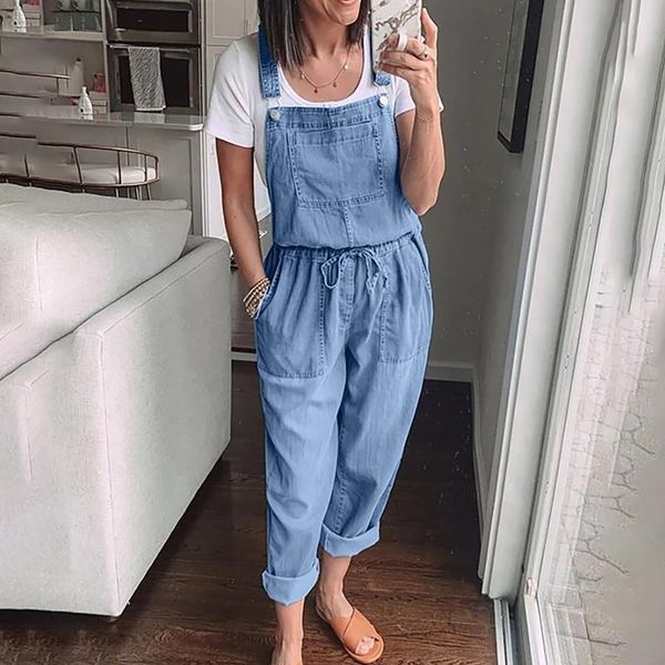 women's jeans women denim overalls sleeveless high wais wide playsuits beach suspenders loose jumpsuit, Blue 
women's jeans women denim overalls sleeveless high wais wide playsuits beach suspenders loose jumpsuit, Blue