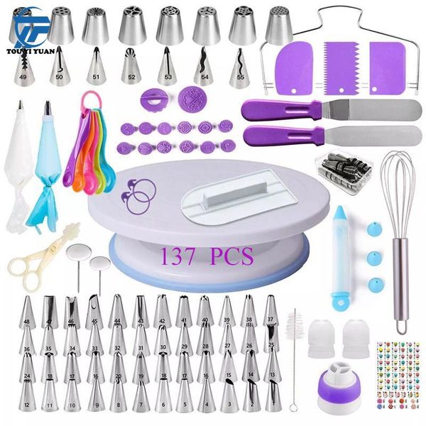 baking & pastry tools 137 pcs/set cake turntable decorating rotary table plastic dough fondant tool cream nozzles kitchen
baking & pastry tools 137 pcs/set cake turntable decorating rotary table plastic dough fondant tool cream nozzles kitchen