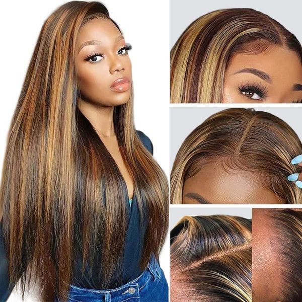 lace wigs long straight highlight colored 13x6 front human hair pre plucked for women 250% density brazilian 32 inch, Black;brown
lace wigs long straight highlight colored 13x6 front human hair pre plucked for women 250% density brazilian 32 inch, Black;brown