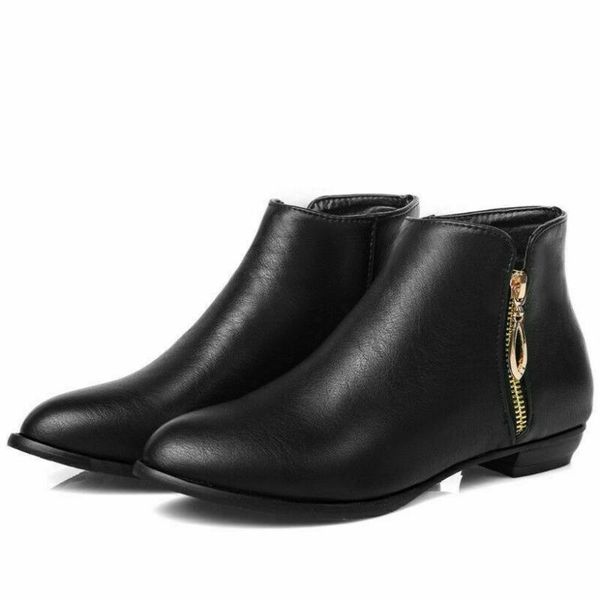 boots womens ankle pointed toe side zip low heel casual shoes retro punk motorcycle 2colors plus size 34-45, Black
boots womens ankle pointed toe side zip low heel casual shoes retro punk motorcycle 2colors plus size 34-45, Black