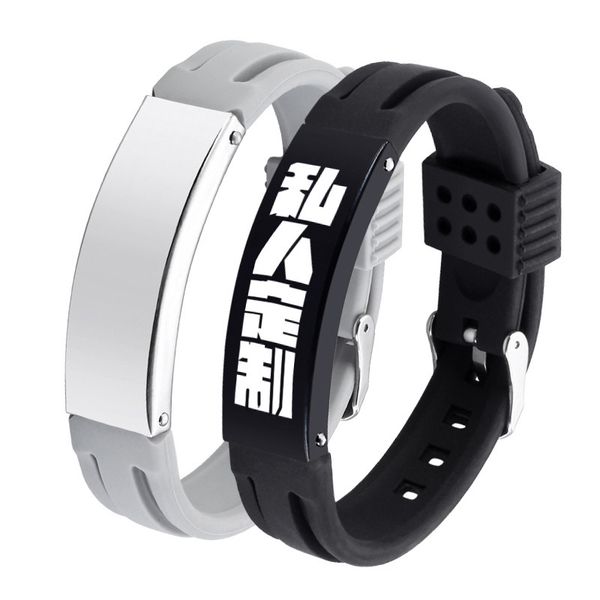 laser engraving stainless steel silicone lettering jewelry men's bracelet diy bracelet boys, Golden;silver
laser engraving stainless steel silicone lettering jewelry men's bracelet diy bracelet boys, Golden;silver