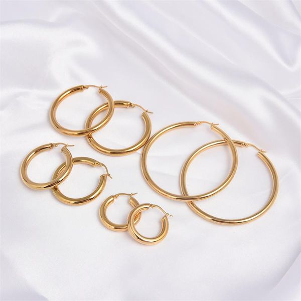 stud fysara female golden stainless steel large or small earring hoops multi-size geometric round fashion jewelry girl's gift, Golden;silver
stud fysara female golden stainless steel large or small earring hoops multi-size geometric round fashion jewelry girl's gift, Golden;silver