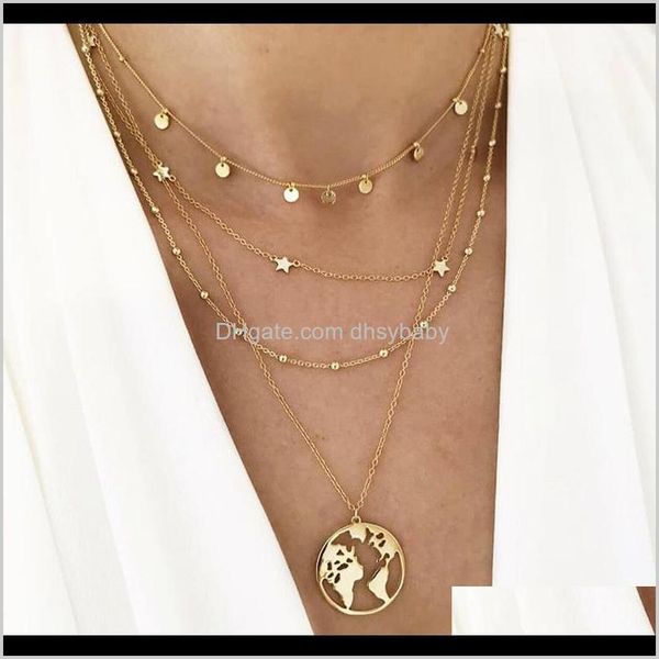 necklaces & pendants drop delivery 2021 women bohemian creative round five-pointed star style pendant necklace simple multilayer clavicle ch, Silver
necklaces & pendants drop delivery 2021 women bohemian creative round five-pointed star style pendant necklace simple multilayer clavicle ch, Silver