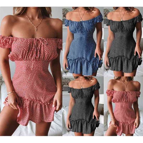 ruffle stitching a-line high waist mini dress women summer one-shoulder polka dot print pullover robes femme 210517, Black;gray
ruffle stitching a-line high waist mini dress women summer one-shoulder polka dot print pullover robes femme 210517, Black;gray