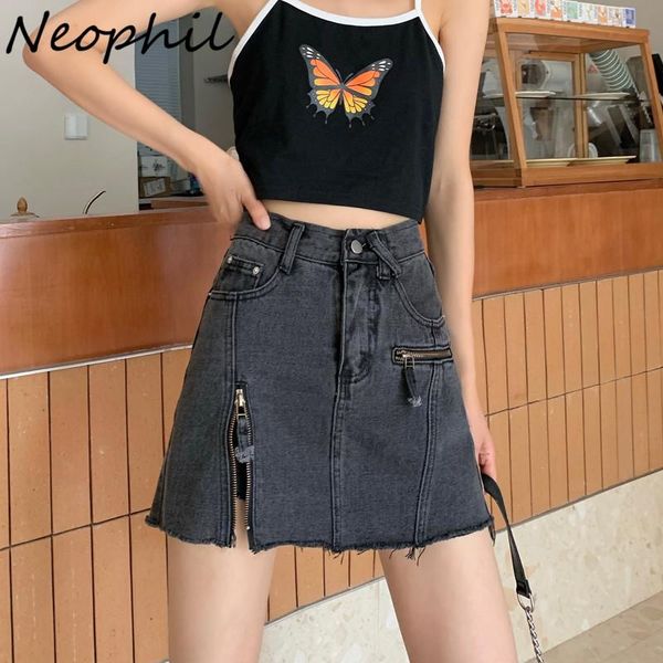 skirts neophil 2021 summer zipper women mini jeans pocket high waist front split vintage fashion a-line short female skirt s9705, Black
skirts neophil 2021 summer zipper women mini jeans pocket high waist front split vintage fashion a-line short female skirt s9705, Black