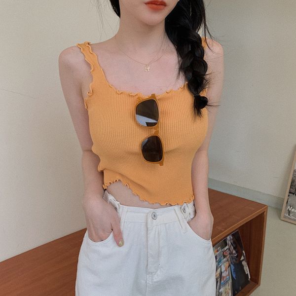 women's tanks & camis women knitted bottom slim solid simple all-match korean-style tank- sweet female ruffles backless trendy camisole, White
women's tanks & camis women knitted bottom slim solid simple all-match korean-style tank- sweet female ruffles backless trendy camisole, White