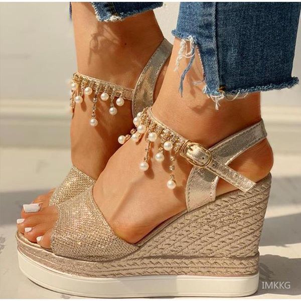 sandals women wedge 2021 summer bead studded platform buckle strap peep toe thick bottom casual shoes ladies, Black
sandals women wedge 2021 summer bead studded platform buckle strap peep toe thick bottom casual shoes ladies, Black