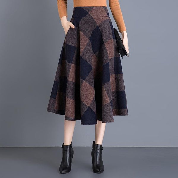 skirts high waist knee skirt women pocket woolen female flare plaid autumn winter 2021 vintage half a-line 918h, Black
skirts high waist knee skirt women pocket woolen female flare plaid autumn winter 2021 vintage half a-line 918h, Black