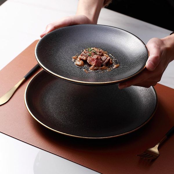 dishes & plates steak plate japanese style black frosted creative commercial household round flat western
dishes & plates steak plate japanese style black frosted creative commercial household round flat western