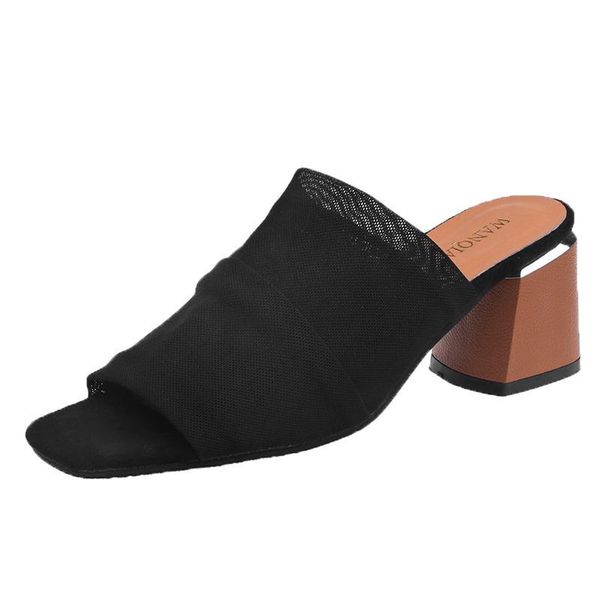 slippers summer women's shoes thick with breathable mesh solid color high heel line leisure size 35-42 fish mouth, Black
slippers summer women's shoes thick with breathable mesh solid color high heel line leisure size 35-42 fish mouth, Black