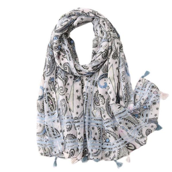 scarves 1pcs paisley women hijab stars print shawls high quanlity pashmina summer beach wraps tassels fashion womens bandana, Blue;gray
scarves 1pcs paisley women hijab stars print shawls high quanlity pashmina summer beach wraps tassels fashion womens bandana, Blue;gray