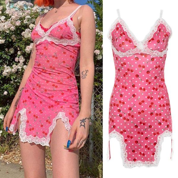 women sleeveless v-neck cute cherry lace splicing slit hem bodycon mini dress casual dresses, Black;gray
women sleeveless v-neck cute cherry lace splicing slit hem bodycon mini dress casual dresses, Black;gray