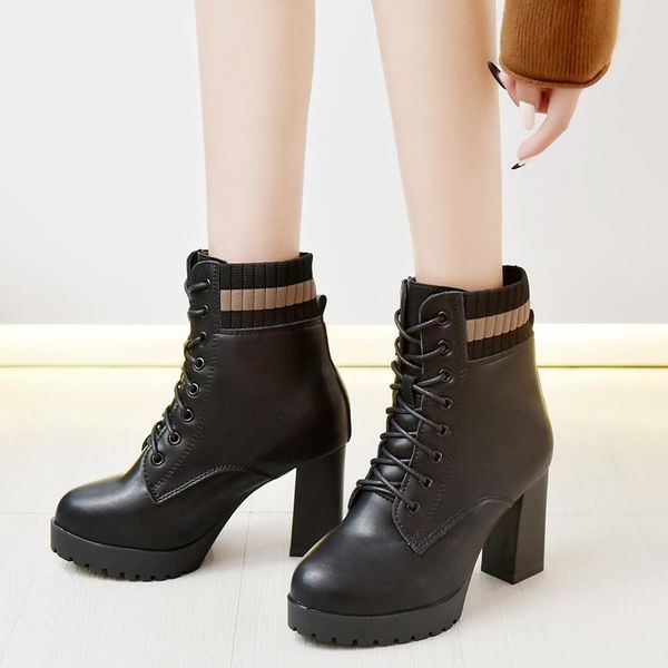 boots lucyever fashion patchwork elastic chunky ankle women thick heels platform botas woman lace up leather motorcycle, Black
boots lucyever fashion patchwork elastic chunky ankle women thick heels platform botas woman lace up leather motorcycle, Black