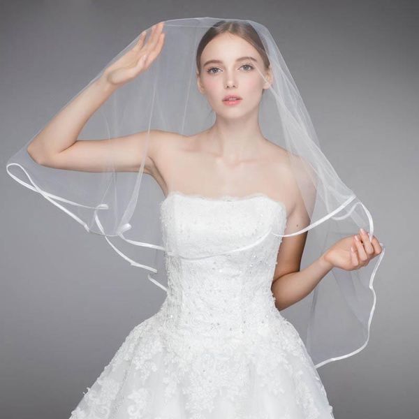 bridal veils 1.5m simple white ivory ribbon edge veil tulle one layer short bride wedding accessoire mariage sposa, Black
bridal veils 1.5m simple white ivory ribbon edge veil tulle one layer short bride wedding accessoire mariage sposa, Black