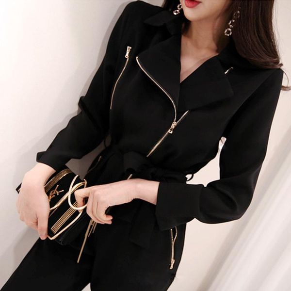 women's jumpsuits & rompers fashion notched neck women office lady elegant zipper high waist business casual long pants playsuits wortw, Black;white
women's jumpsuits & rompers fashion notched neck women office lady elegant zipper high waist business casual long pants playsuits wortw, Black;white