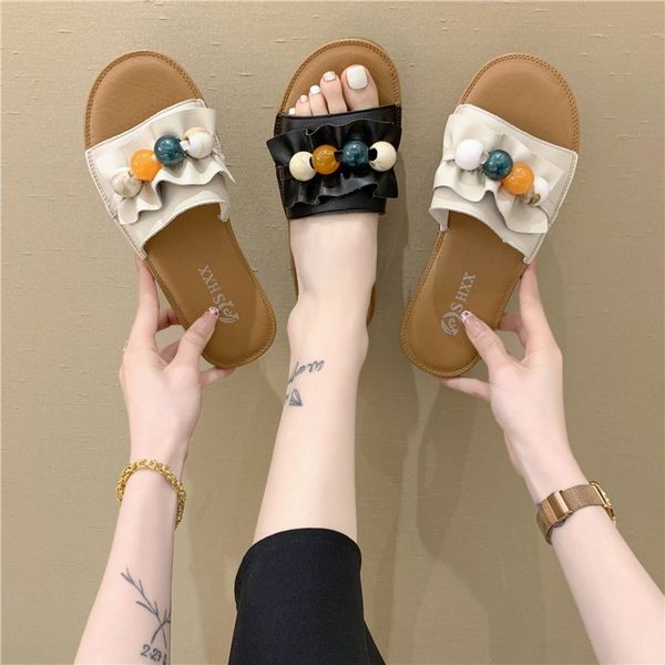 sandals 2021 summer flat women's slippers pearl home slipp comfortable buckle beach shoes moccasin femme ey2d, Black
sandals 2021 summer flat women's slippers pearl home slipp comfortable buckle beach shoes moccasin femme ey2d, Black