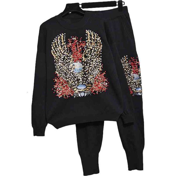 women's two piece pants spring autumn knit set sequins long sleeve loose knitted sweater + small feet casual 2 g514 pv2n, White
women's two piece pants spring autumn knit set sequins long sleeve loose knitted sweater + small feet casual 2 g514 pv2n, White