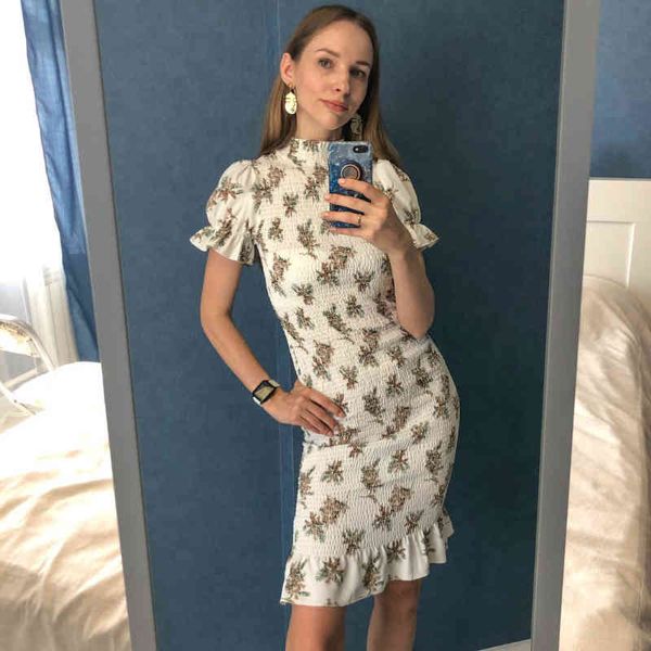 women collar ruffles women's dress full sleeve elastic waist female chiffon dress spring summer midi vestidos femme 210413, Black;gray
women collar ruffles women's dress full sleeve elastic waist female chiffon dress spring summer midi vestidos femme 210413, Black;gray