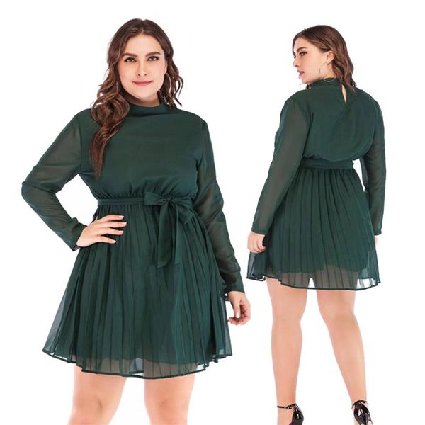 witbuy plus size autumn women dress casual green chiffon stand neck long sleeve female dresses elegant clothing 2021 5xl, Black;gray
witbuy plus size autumn women dress casual green chiffon stand neck long sleeve female dresses elegant clothing 2021 5xl, Black;gray