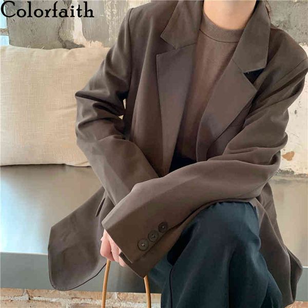 colorfaith new autumn winter women's blazers oversize buttons pockets jackets notched vintage wild fashionable jk6133 210413, White;black
colorfaith new autumn winter women's blazers oversize buttons pockets jackets notched vintage wild fashionable jk6133 210413, White;black