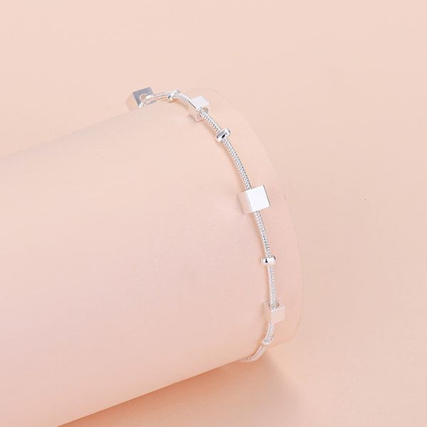 square bracelet female personality fashion geometric hand net red trend small fresh silver plated jewelry, Black
square bracelet female personality fashion geometric hand net red trend small fresh silver plated jewelry, Black