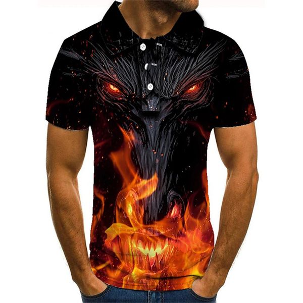 fierce beast 3d printing t-shirt visual impact party shirt punk gothic round neck american muscle style short sleeves, White;black
