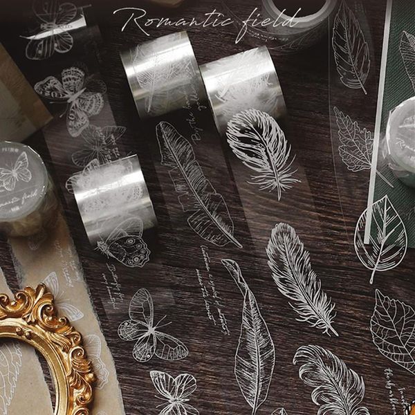 feather butterfly plants transparent washi tape adhesive diy scrapbooking sticker label masking gift wrap
feather butterfly plants transparent washi tape adhesive diy scrapbooking sticker label masking gift wrap
