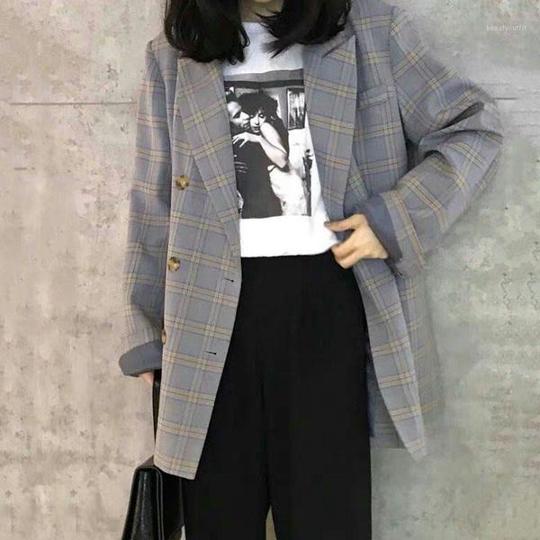 spring autumn chic plaid blazer women korean retro casual long blazers jackets loose temperament suit m263 women's suits &, White;black
spring autumn chic plaid blazer women korean retro casual long blazers jackets loose temperament suit m263 women's suits &, White;black