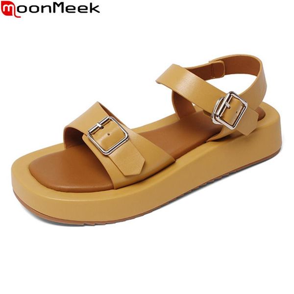 moonmeek 2021 genuine leather sandals women comfortable flat heel platform casual shoes fashion buckle summer, Black
moonmeek 2021 genuine leather sandals women comfortable flat heel platform casual shoes fashion buckle summer, Black
