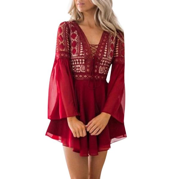 casual dresses #z35 white chiffon dress women lace up long sleeve bodycon cocktail party bandage bohemia hollow out clothes, Black;gray
casual dresses #z35 white chiffon dress women lace up long sleeve bodycon cocktail party bandage bohemia hollow out clothes, Black;gray