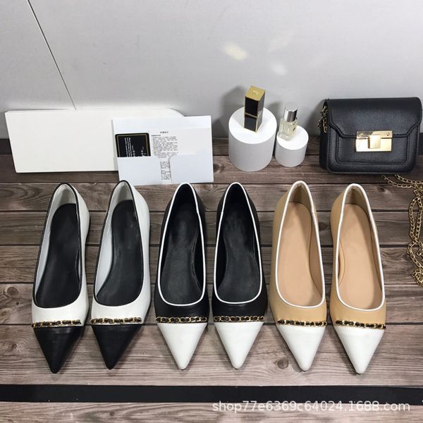 single shoes new french shallow mouth pointed flat women's color matching temperament one foot pedaling lazy, Black
single shoes new french shallow mouth pointed flat women's color matching temperament one foot pedaling lazy, Black