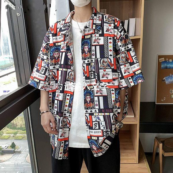 graffiti pattern mens shirt playing cards printed male blouse casual half sleeve summer floral shirts men's, White;black
graffiti pattern mens shirt playing cards printed male blouse casual half sleeve summer floral shirts men's, White;black