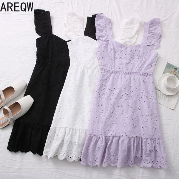 2021 spring summer new sweet versatile cut-out hook flower high waist show thin ruffle suspender short dress, Black;gray
2021 spring summer new sweet versatile cut-out hook flower high waist show thin ruffle suspender short dress, Black;gray