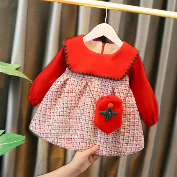 peter pan collar baby girl dresses plaid print sweet and cute long sleeved kid cotton polyester vestido with bag, Red;yellow
peter pan collar baby girl dresses plaid print sweet and cute long sleeved kid cotton polyester vestido with bag, Red;yellow