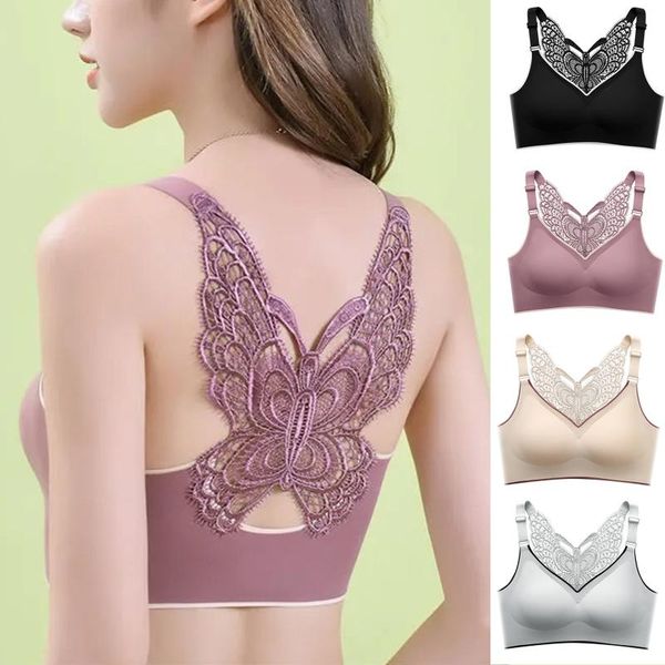 bras butterfly beauty back push up seamless brassiere vest large bra women underwear solid female lingerie with chest pad, Red;black
bras butterfly beauty back push up seamless brassiere vest large bra women underwear solid female lingerie with chest pad, Red;black